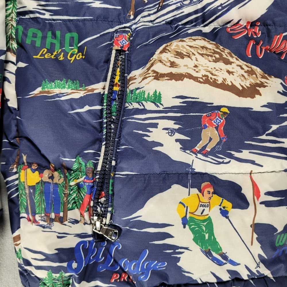 Polo Ralph Lauren Puffer Jacket Coat Boys XL 18/20 Ski Print Water Repellent - Picture 3 of 16